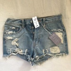 NWT CARMAR Regan Distressed Denim Shorts